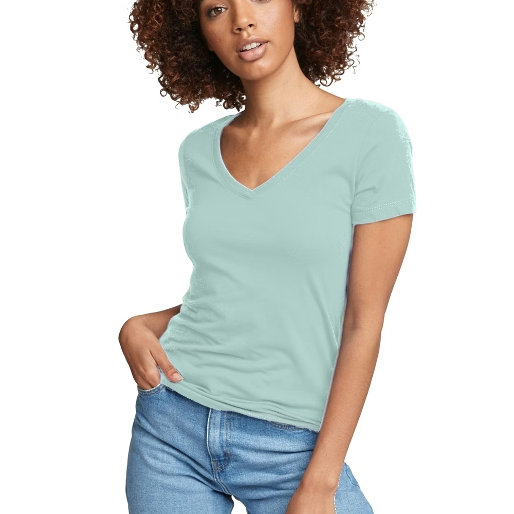 Armani Exchange Womens Mint Green V-Neck Short Sleeve Tee